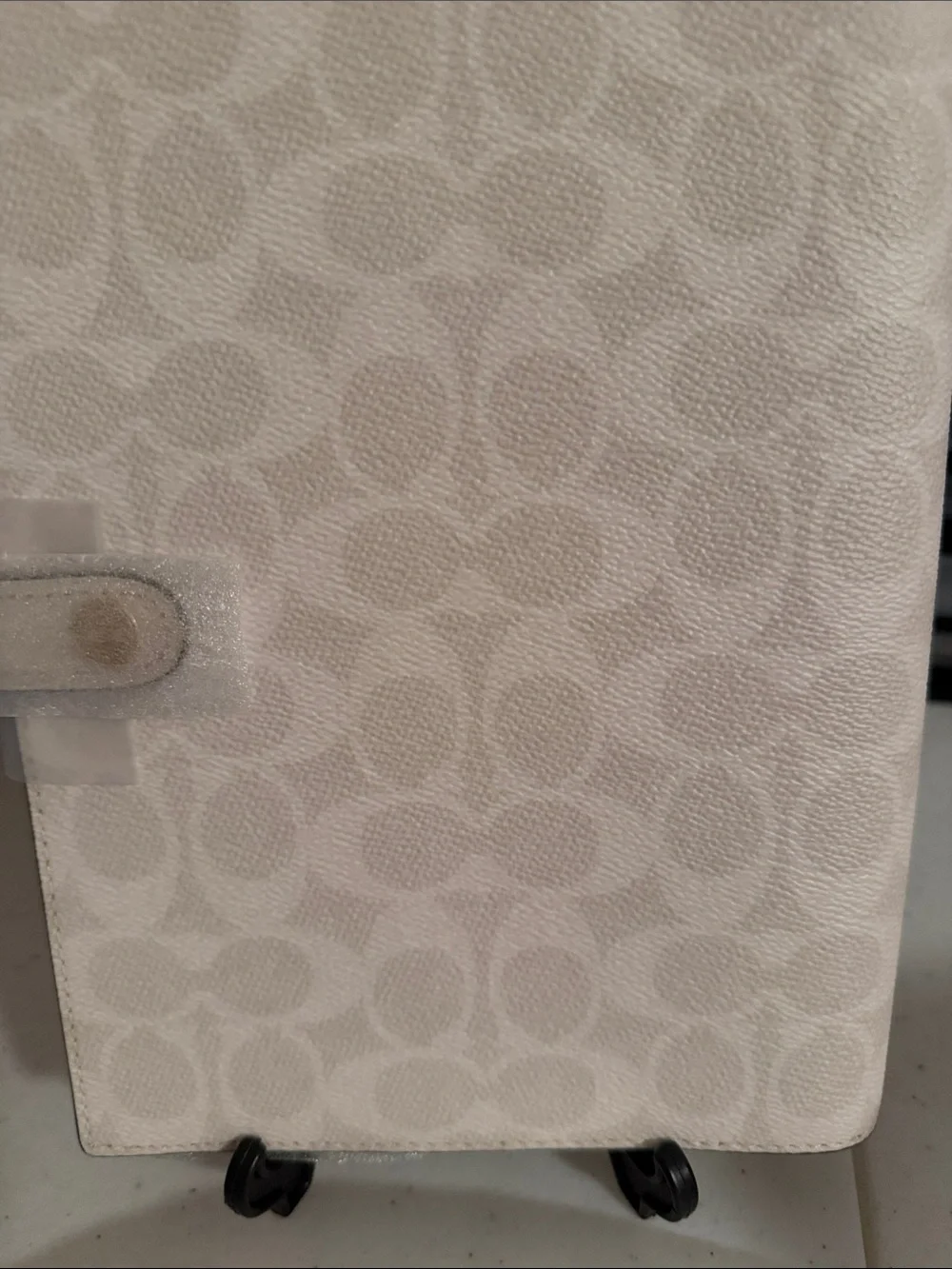 Coach NWT Chalk White Logo C’s  Notebook Cover with Snap Closure